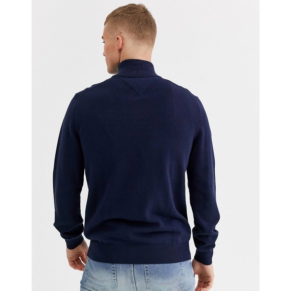 Tommy Hilfiger Mens Sweater 1/2 Half Zip Mock Turtleneck Navy Blue, Sz XL - Picture 3 of 14